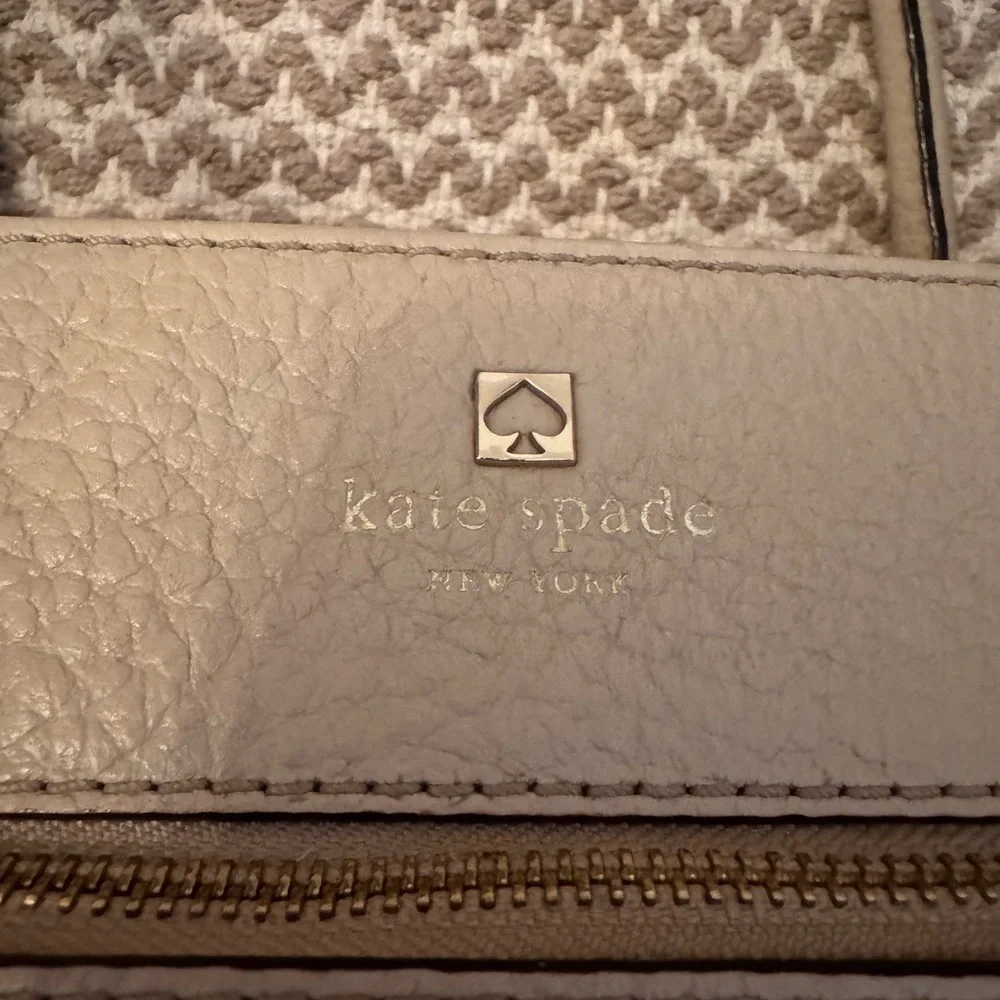 Kate Spade beige nude cream Leather Southport Avenue Lydia Satchel Purse Bag - Picture 3 of 16